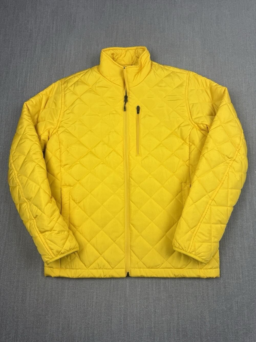 Hawke & Co Performance Quilted Puffer Jacket Yellow Men’s Small Full Zip